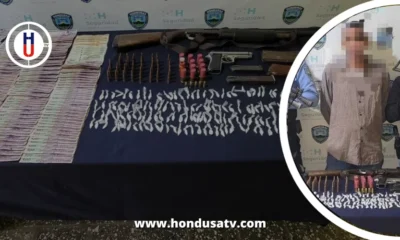 87 mil lempiras y 142 bolsitas con droga portaba el detenido