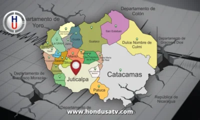 Reportan tres sismos este viernes en Gualaco, Olancho