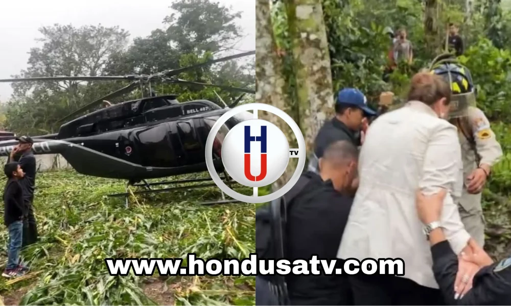 Helicóptero donde viajaba presidenta Castro aterrizó de emergencia