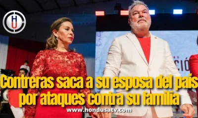 Contreras saca del país a su esposa y arma discurso frente a manifestación en SPS