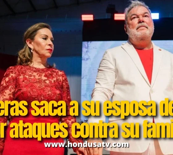 Contreras saca del país a su esposa y arma discurso frente a manifestación en SPS