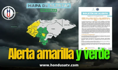 COPECO eleva a Alerta Amarilla a cinco departamentos y mantiene Alerta Verde en otros cinco por 48 horas