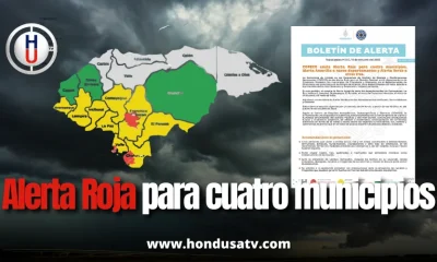 COPECO declara Alerta Roja para cuatro municipios y extiende alertas en 12 departamentos del país