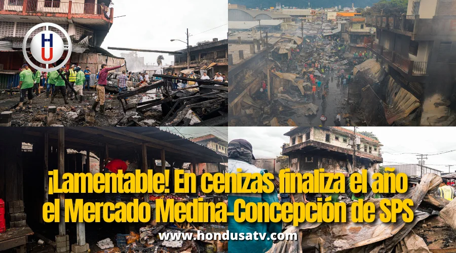 Devastador incendio arrasa con decenas de negocios en el Mercado Medina-Concepción de San Pedro Sula