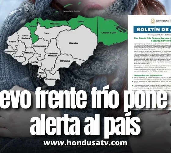 COPECO declara Alerta Verde en cinco departamentos por nuevo frente frío