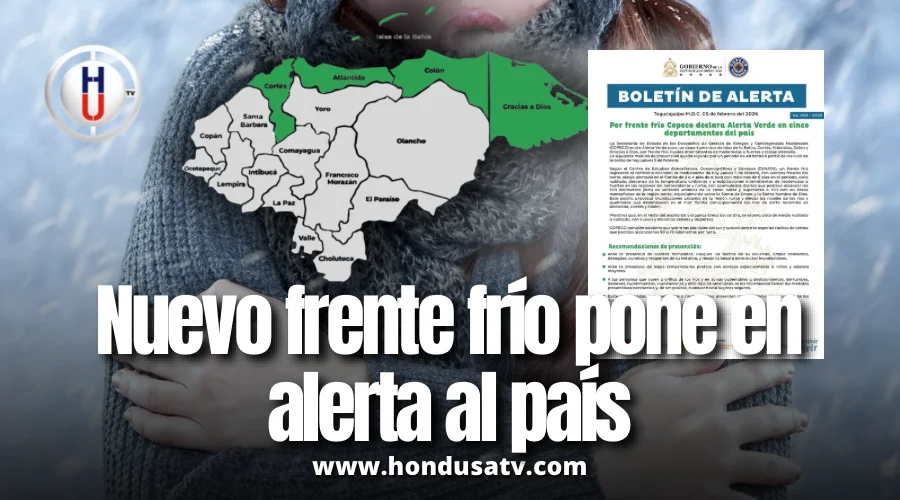 COPECO declara Alerta Verde en cinco departamentos por nuevo frente frío