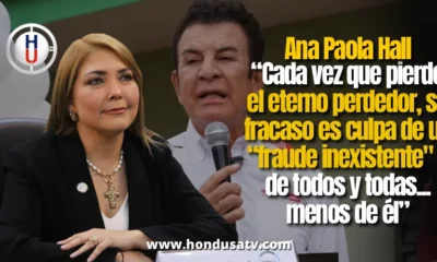 Hall arremete contra Nasralla: lo tilda de “eterno perdedor” y rechaza “fraude inexistente”