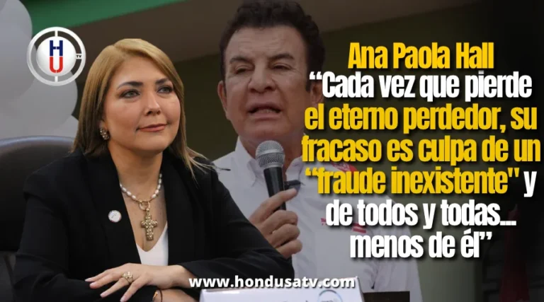 Hall arremete contra Nasralla: lo tilda de “eterno perdedor” y rechaza “fraude inexistente”