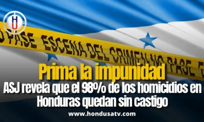ASJ alerta sobre 98% de impunidad en homicidios en Honduras